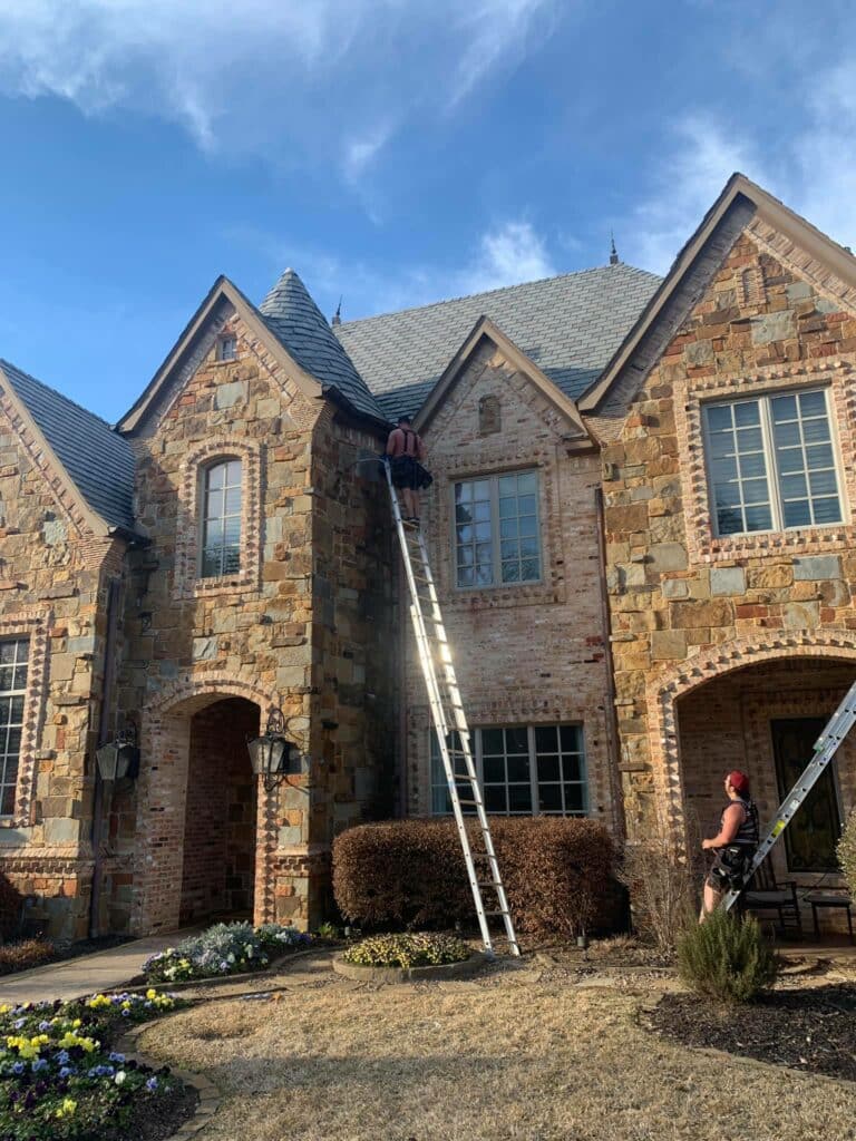 Ongoing Rain Gutter Installation in a House in Fort Worth, TX